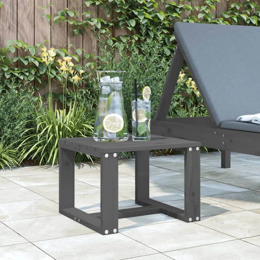 Tavolino da giardino grigio 40x38x28,5 cm legno massello pino