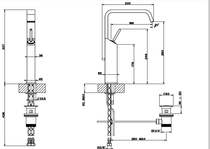 Miscelatore Lavabo Bianco 298 Rettangolo Xl 11953 Gessi