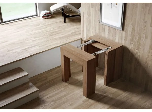 Consolle allungabile a 299 cm Allin Quercia Natura 78x47 cm con allunghe Interne