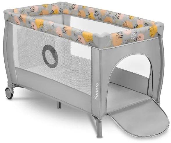 Lionelo - Lettino da viaggio STEFI PLUS Rosa/Giallo