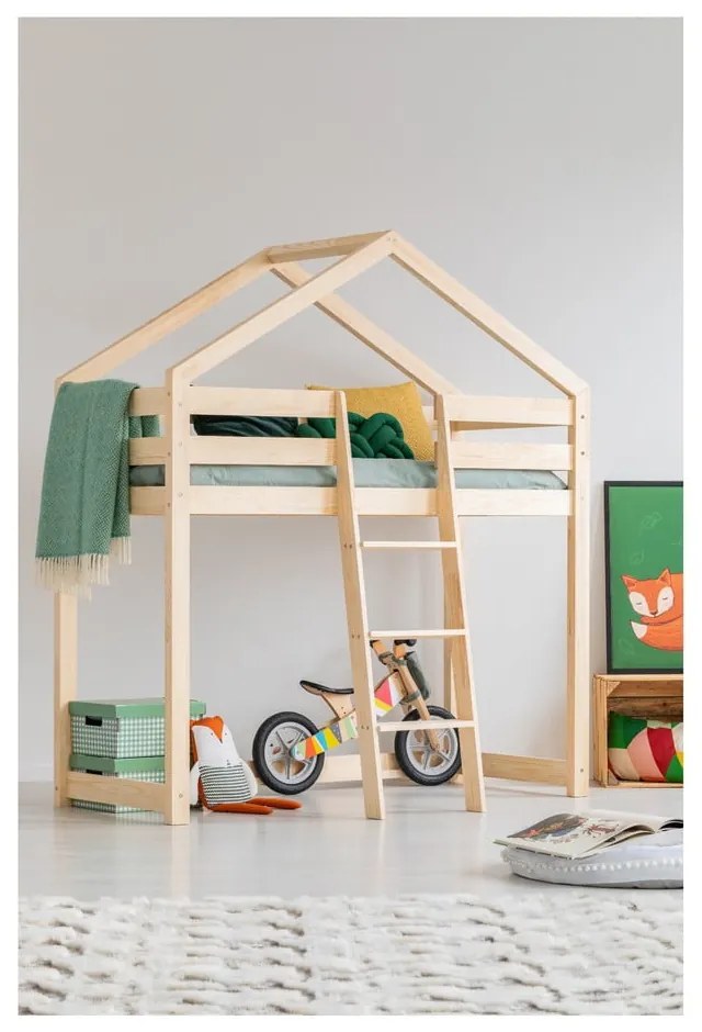 Domečková palanda z borovicového dřeva Adeko Mila DMPA, 90 x 190 cm