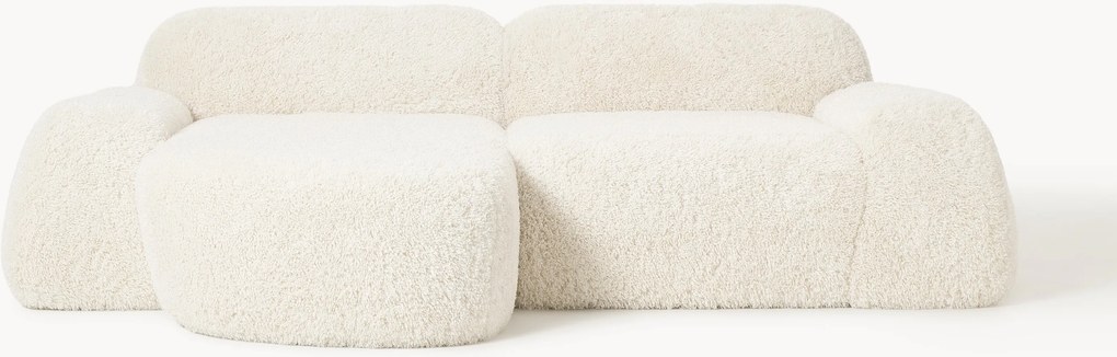Divano angolare componibile 3 posti in teddy Wolke