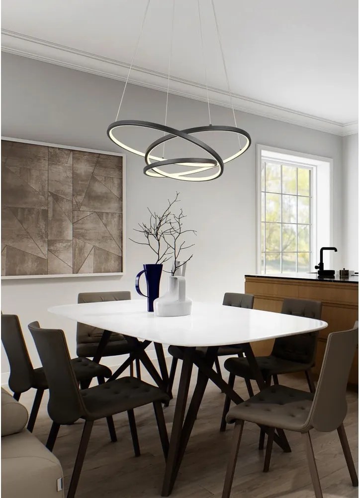 Lampadario dimmerabile LED nero opaco Darvin - Trio