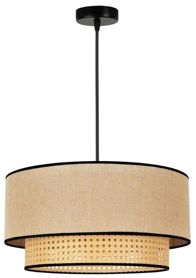 Duolla - Lampadario a sospensione con filo BOHO 1xE27/15W/230V diametro 45 cm beige/rattan