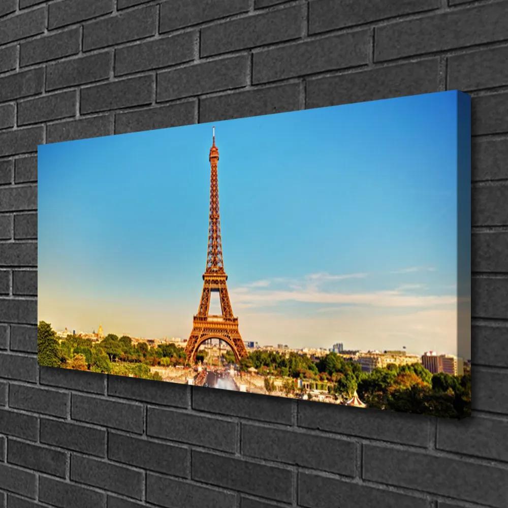 Quadro su tela Città di Parigi della Torre Eiffel 100x50 cm