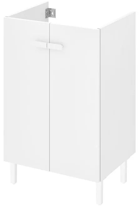 Mobile da bagno sotto lavabo Easy bianco laccato opaco L 50 x H 80 x P 40 cm 2 ante, lavabo non incluso