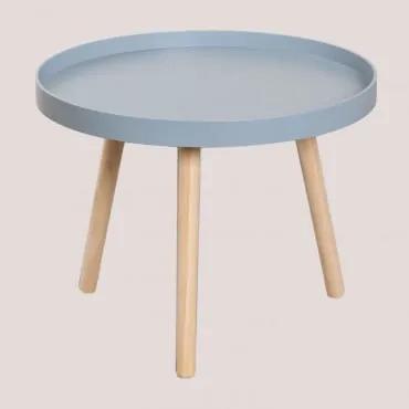 Tavolino rotondo in legno (Ø50 cm) Sigma Grigio Delfíno - Sklum