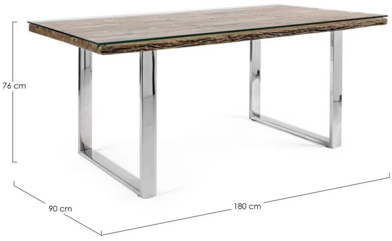 Tavolo con piano in vetro Stanton 180x90 cm
