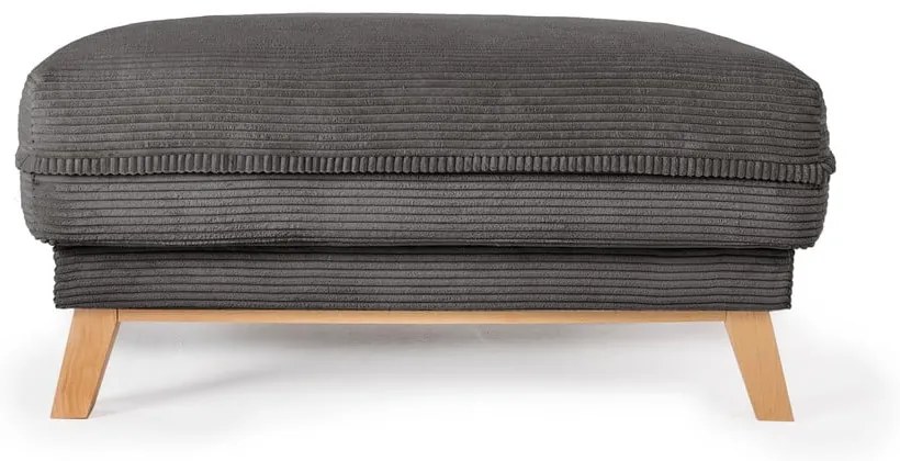 Poggiapiedi grigio con rivestimento in velluto a coste Tori – Bonami Selection