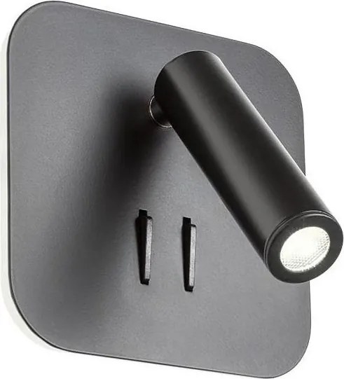 Redo 01-1492 - Applique LED QUDA LED/6W/230V + LED/3W CRI 90 nero