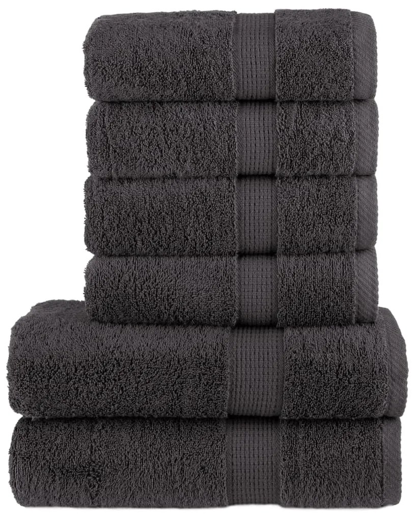 Set Asciugamani Solund 6 Pz Antracite 600 Gsm /