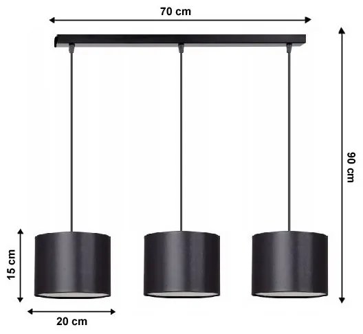 Lampadario a sospensione con filo TUZ 3xE27/60W/230V