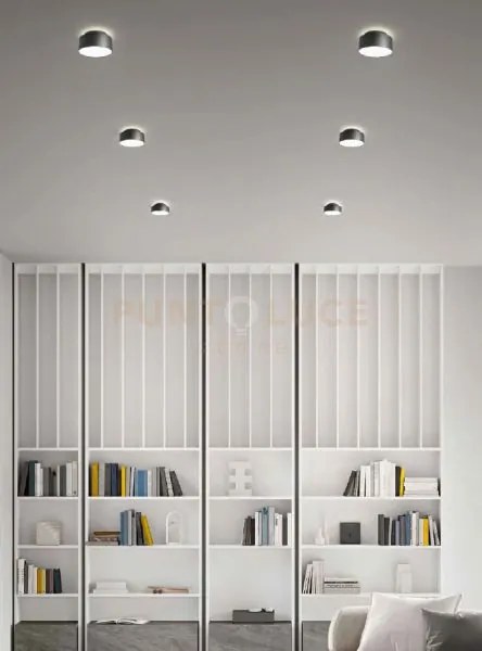Baum plafoniera doppia emissione led 3000k 1360lm 12+3w ip20 nero