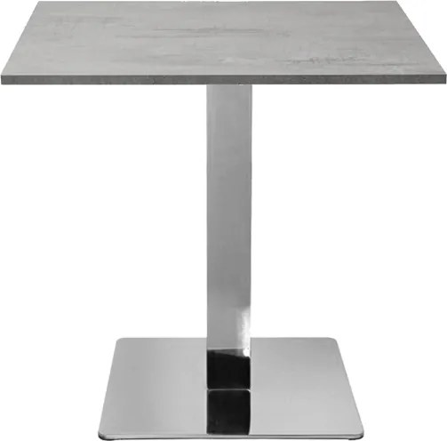Tavolo bar pub ristorante 80x80 cm base argento e piano laminato Cemento H 75