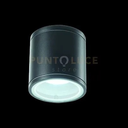 Plafoniera per esterni jubo 1 luce attacco gu10 nero d.9cm