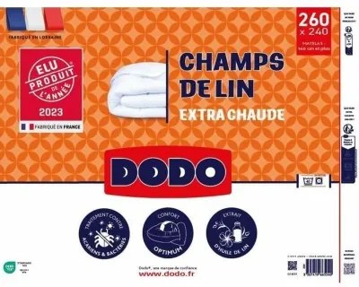 Piumino Letto DODO Champs de Lin 240 x 260 cm Bianco 450 g/m²