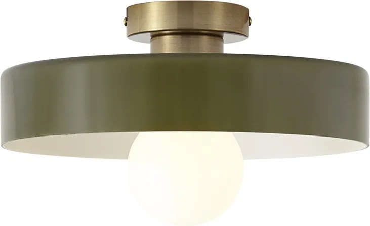 Plafoniera retrò bronzo con vetro verde - Jina
