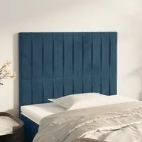 Testiera 2 pz Blu scuro 90x5x78/88 cm in Vellutocod mxl 97638