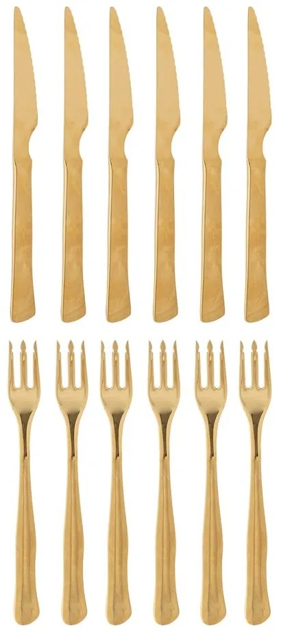 Posate dorate in acciaio inox 12 pz Ollin – Bloomingville