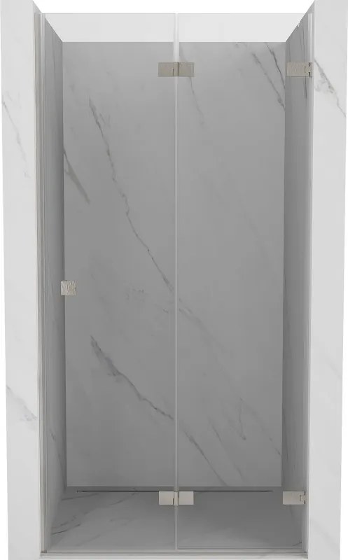 Mexen Lunar-F porta doccia pieghevole destra 80 cm, trasparente, nichel spazzolato - 836-080-000-97-00-P