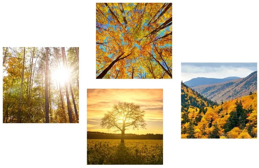 Set di quadri – Incanto del paesaggio autunnale