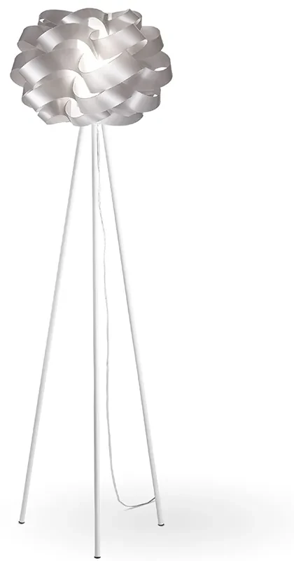 Lampada Da Terra Con Treppiede 1 Luce Cloud In Polilux Silver Made In Italy
