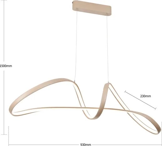 Brilagi-LED Lampadario dimmerabile a sospensione TWISTER LED/60W/230V 3000-6000K beige + telecomando