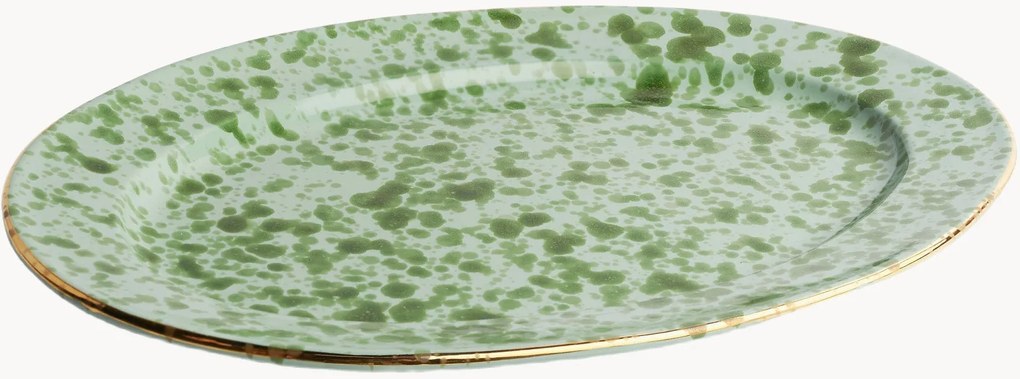 Piatto da portata ovale in ceramica fatto a mano Pois