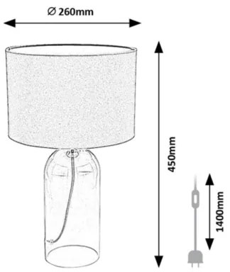 Rabalux 74048 - Lampada da tavolo LUXIN 1xE14/40W/230V, diametro 26 cm