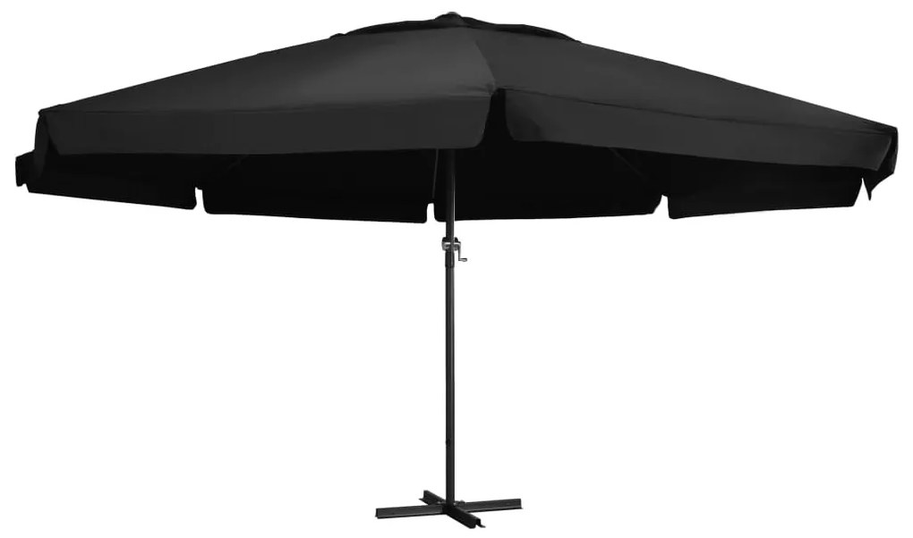 Ombrellone Da Giardino Con Palo İn Alluminio 600 Cm Nero /