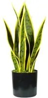 Pianta Artificiale Sansevieria H45 cm con Vaso Verde