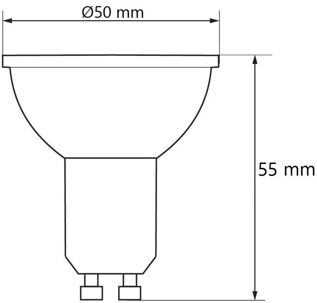 Lampada LED GU10 4.5W - Angolo 38° Colore Bianco Caldo 3.000K