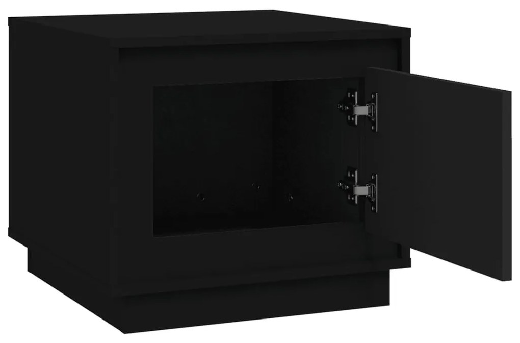 Tavolino da Salotto Nero 51x50x44 cm in Legno Multistrato