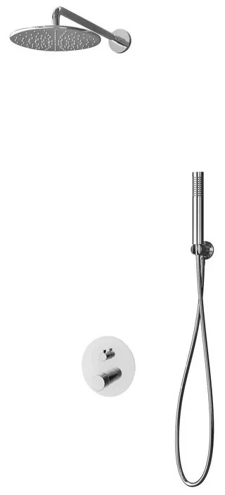 Kamalu - Set doccia a incasso finitura cromata con dettaglio trama diamantata | BRASS