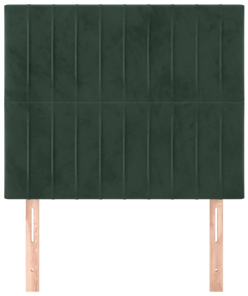 Testiere 2 pz verde scuro 100x5x78/88 cm in velluto