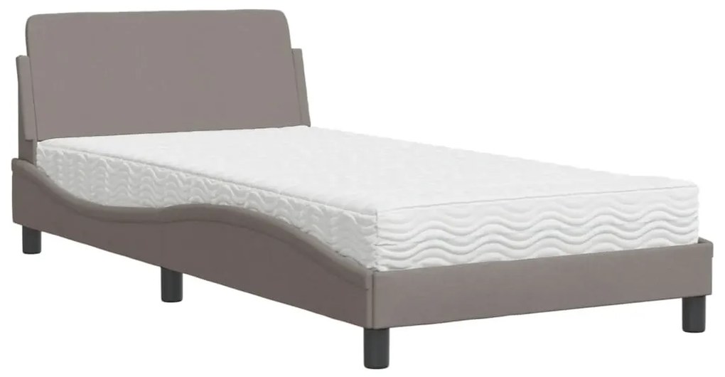 Letto con materasso tortora 100x200 cm in tessuto