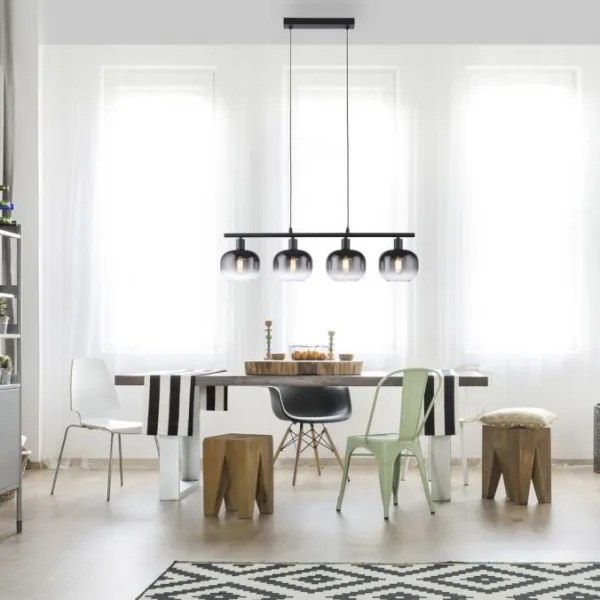 JUST LIGHT. 15421-18 - Lampadario a sospensione con filo ZEA 4xE14/25W/230V nero