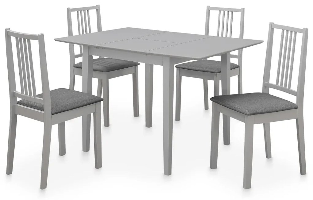 Set per sala da pranzo 5 pz in mdf grigio