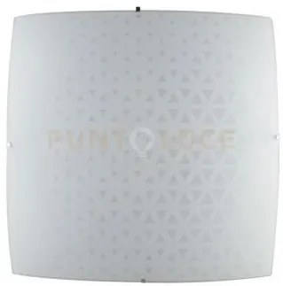 Plafoniera maori bianca 2 luci attacco e27 30x30x9cm in vetro bianc...