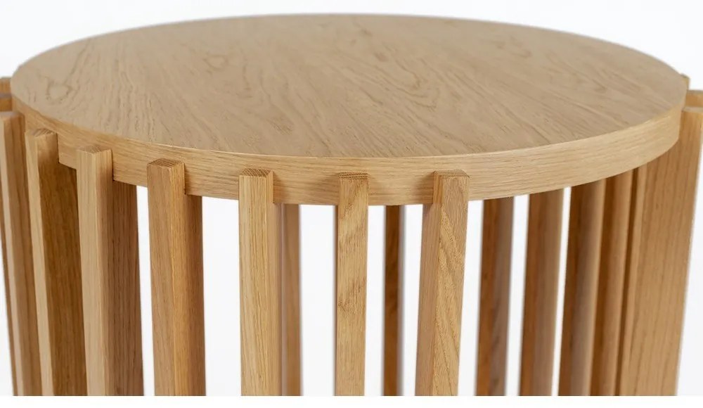 Tavolino in legno di quercia , ø 53 cm Drum - Woodman