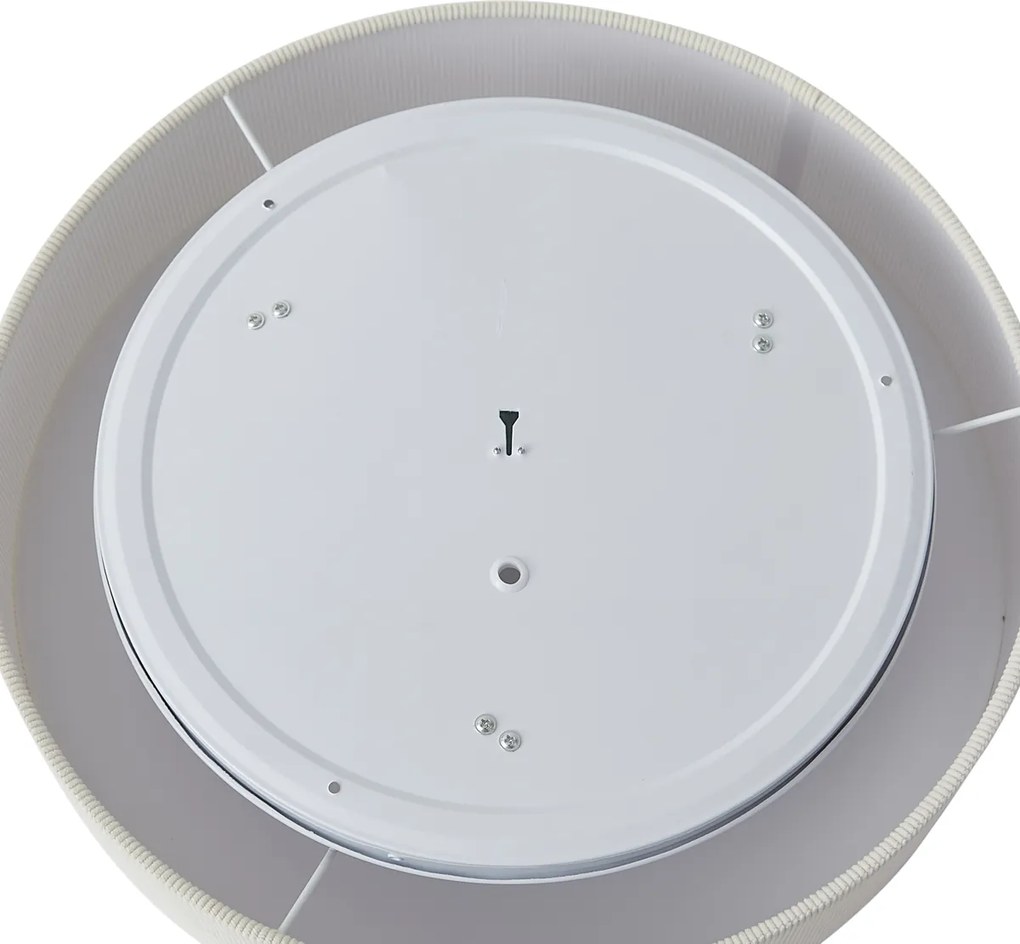 Plafoniera moderna bianca con paralume in velluto 46cm 3 luci - Luz