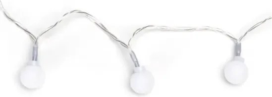 Aigostar - Catena luminosa LED per esterni, 25 LED, alimentazione 3x AA, 8 funzioni, 2,8 m, IP44, bianco freddo