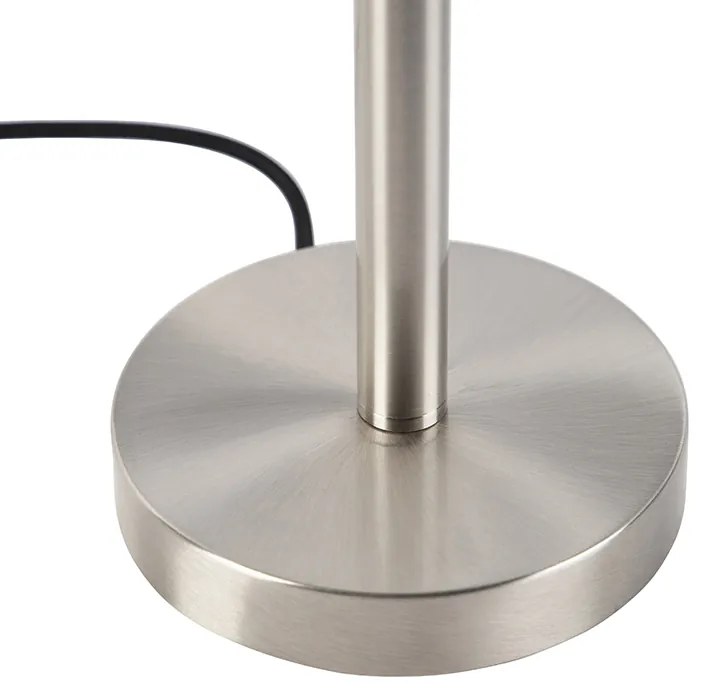 Lampada da tavolo moderna in acciaio con paralume bianco 32 cm - Simplo