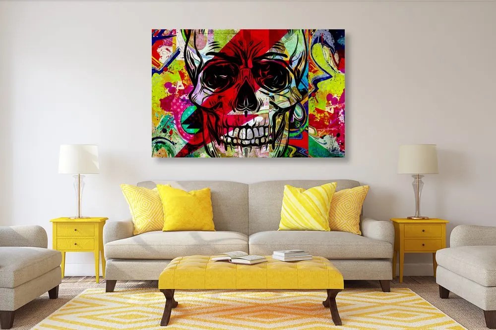 Quadro su tela – Teschio in versione graffiti
