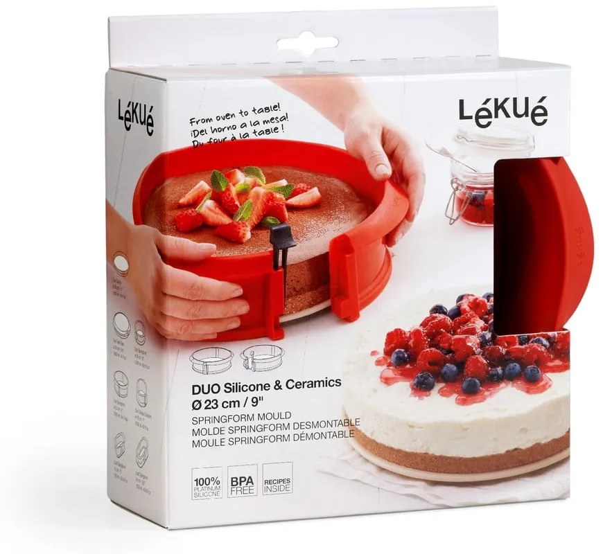 Tortiera Springform in silicone rosso, ⌀ 23 cm - Lékué