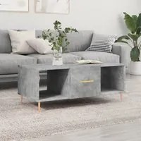 Tavolino Salotto Grigio Cemento 102x50x40 cm Legno Multistrato 829288