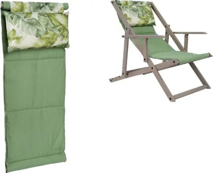 Cuscino per sdraio relax 43x108 cm Verde MICOS e poltrona da giardino