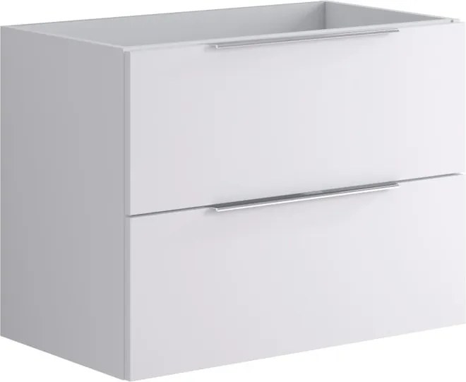 Mobile da bagno sospeso sotto lavabo L 79.5 x H 60 x P 45.5 cm bianco opaco, 2 cassetti Brera