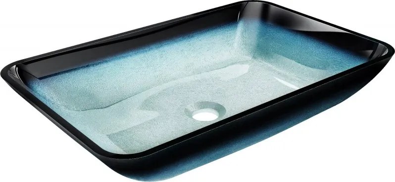 Mexen Megan lavabo da appoggio in vetro 56 x 36 cm, blu - 24135647