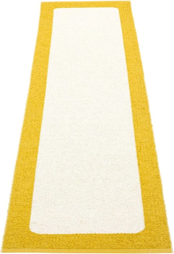 Passatoia da interno/esterno color senape/color crema 70x240 cm Ilda Mustard – Pappelina